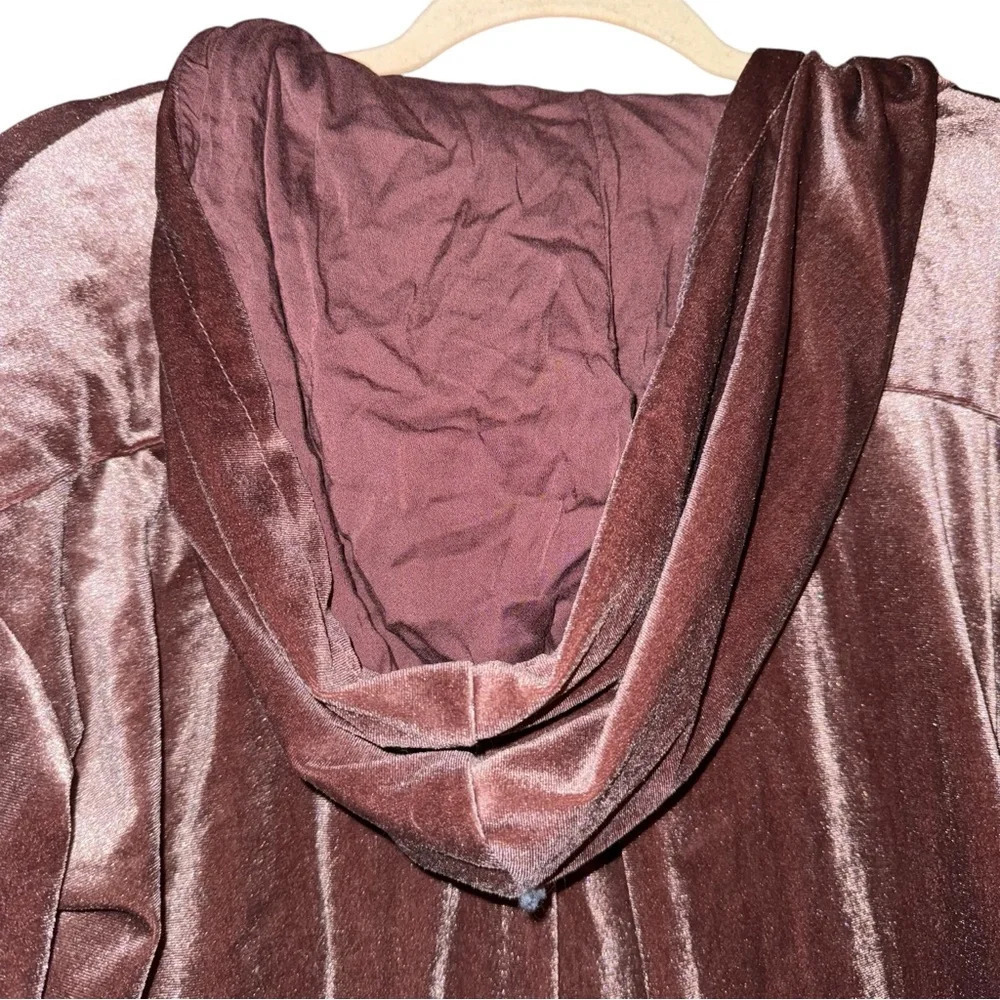 YOUNG FABULOUS & BROKE Fritzy Velvet Velour Zip Up Cropped Hoodie Sweatshirt M - Picture 8 of 15